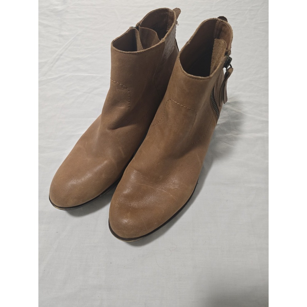 Lucky Brand Womens Size 11M | Basel Brown | Leather Booties Women's Side Zip EUC